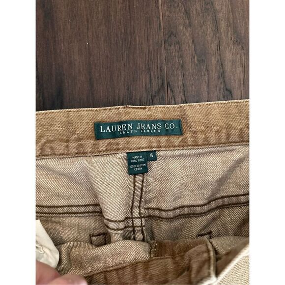 Lauren Ralph Lauren Tan Gold Studded Jeans - Picture 5 of 7